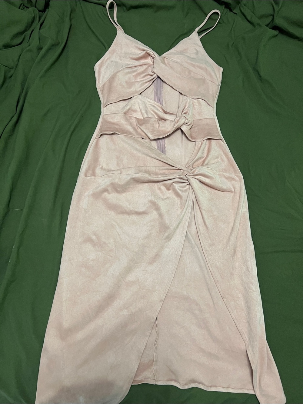 NEW Sleeveless Twist Front Midi Dress in Blush Pink